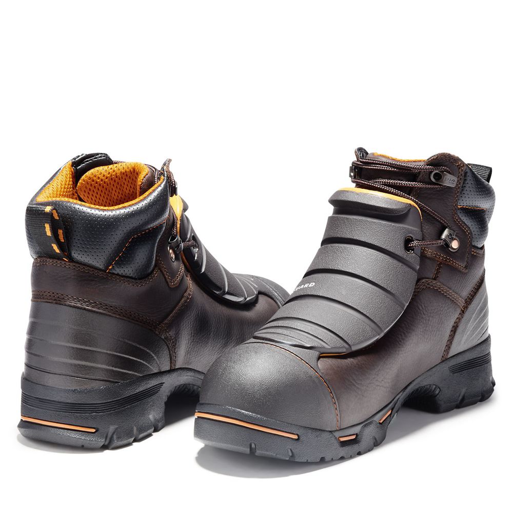 Timberland Μποτακια Εργασίας Ανδρικα Καφε - Pro® Endurance 6\" Met Guard Steel Toe - Greece 1354076-Q